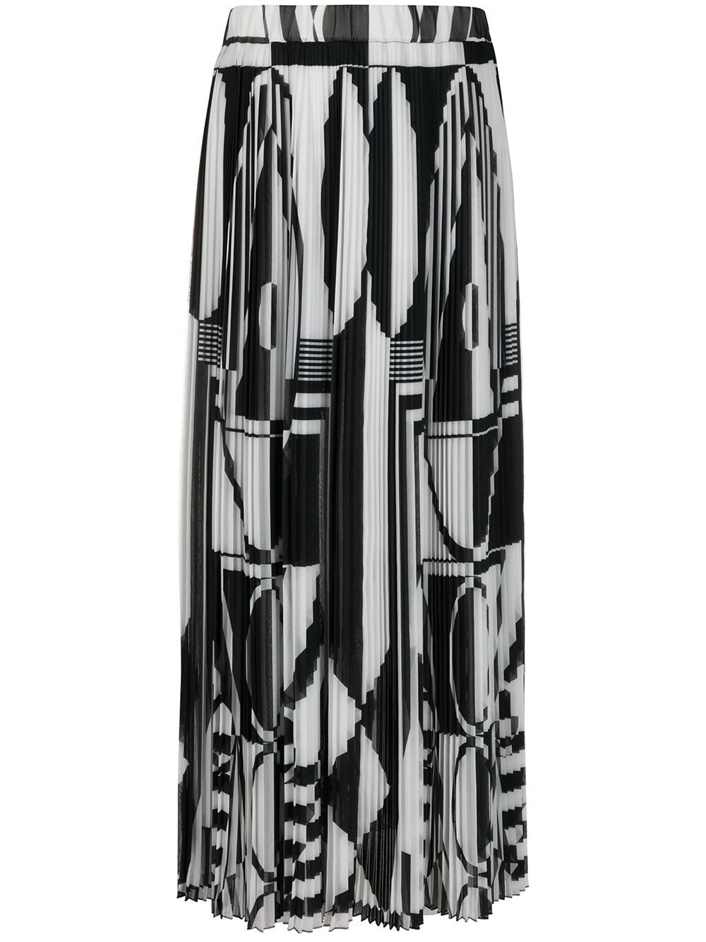 Balmain geometric-print pleated skirt - Black