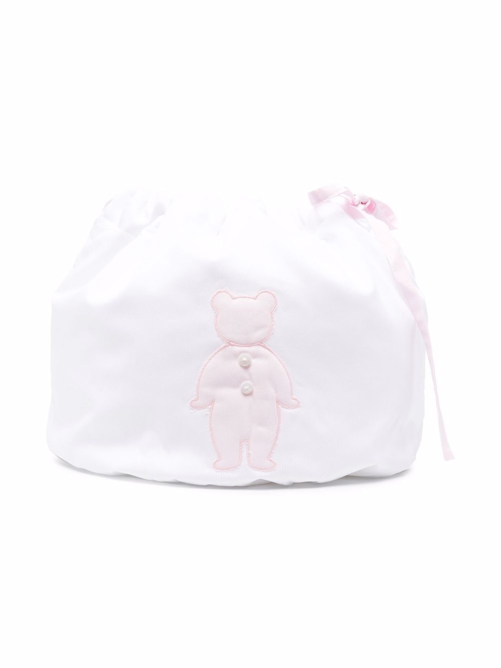 Embroidered drawstring bag - White