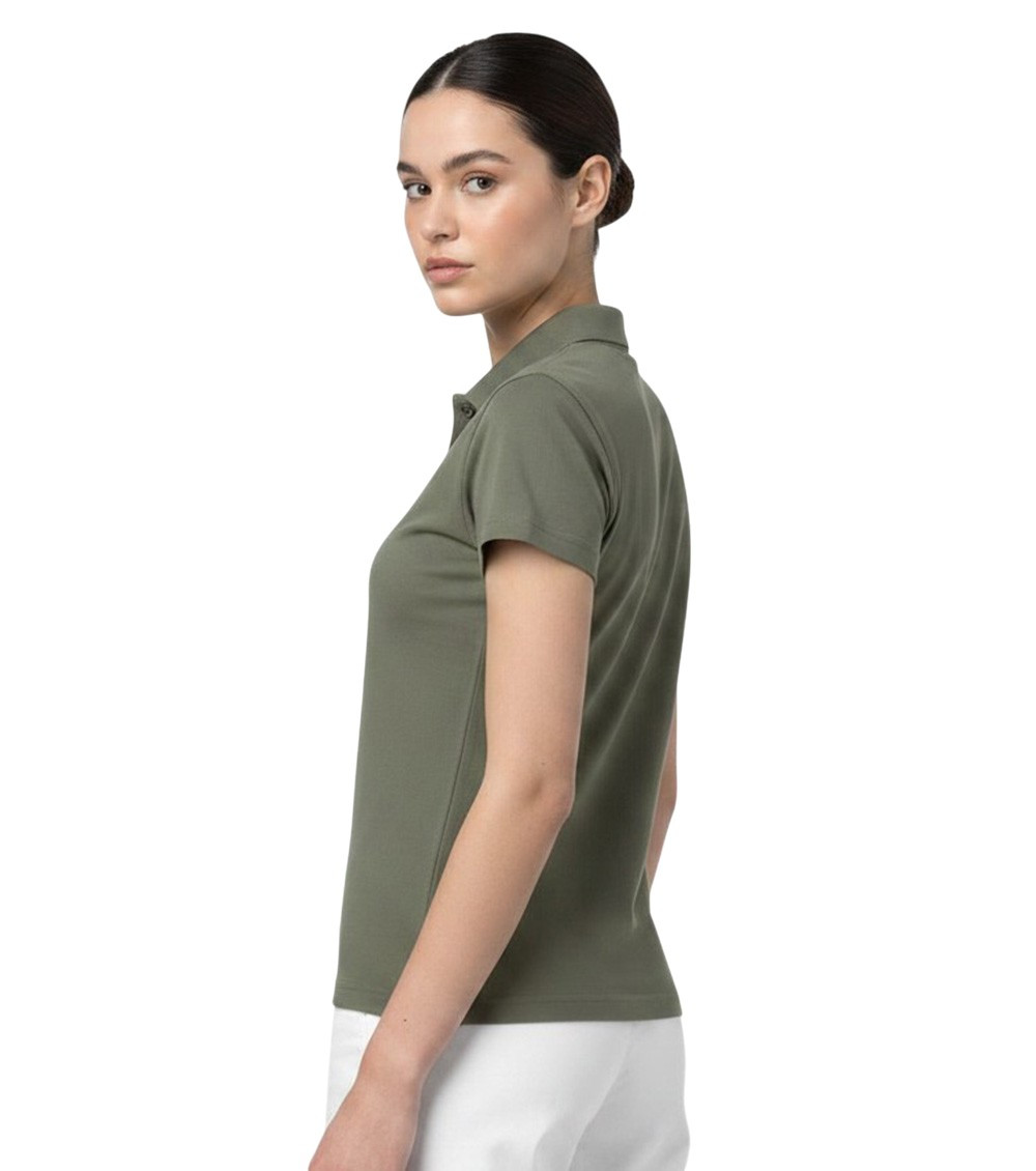 Green Solid Shirt Collar Polo