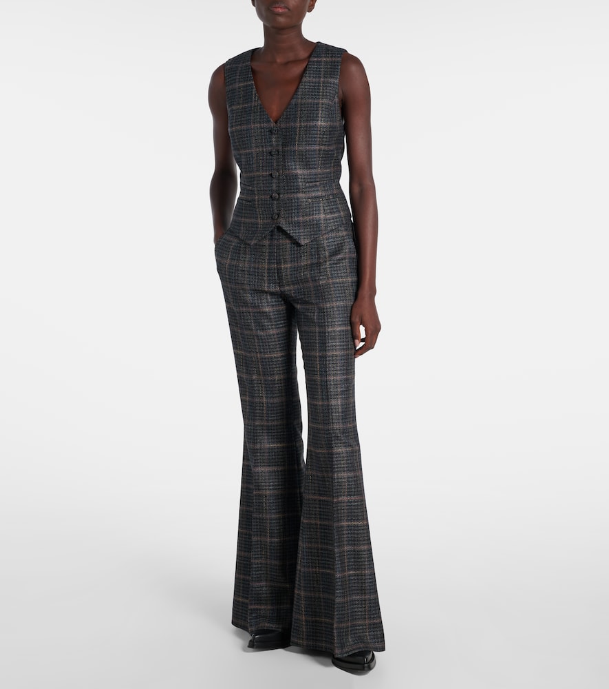 Coleridge checked wool and silk vest