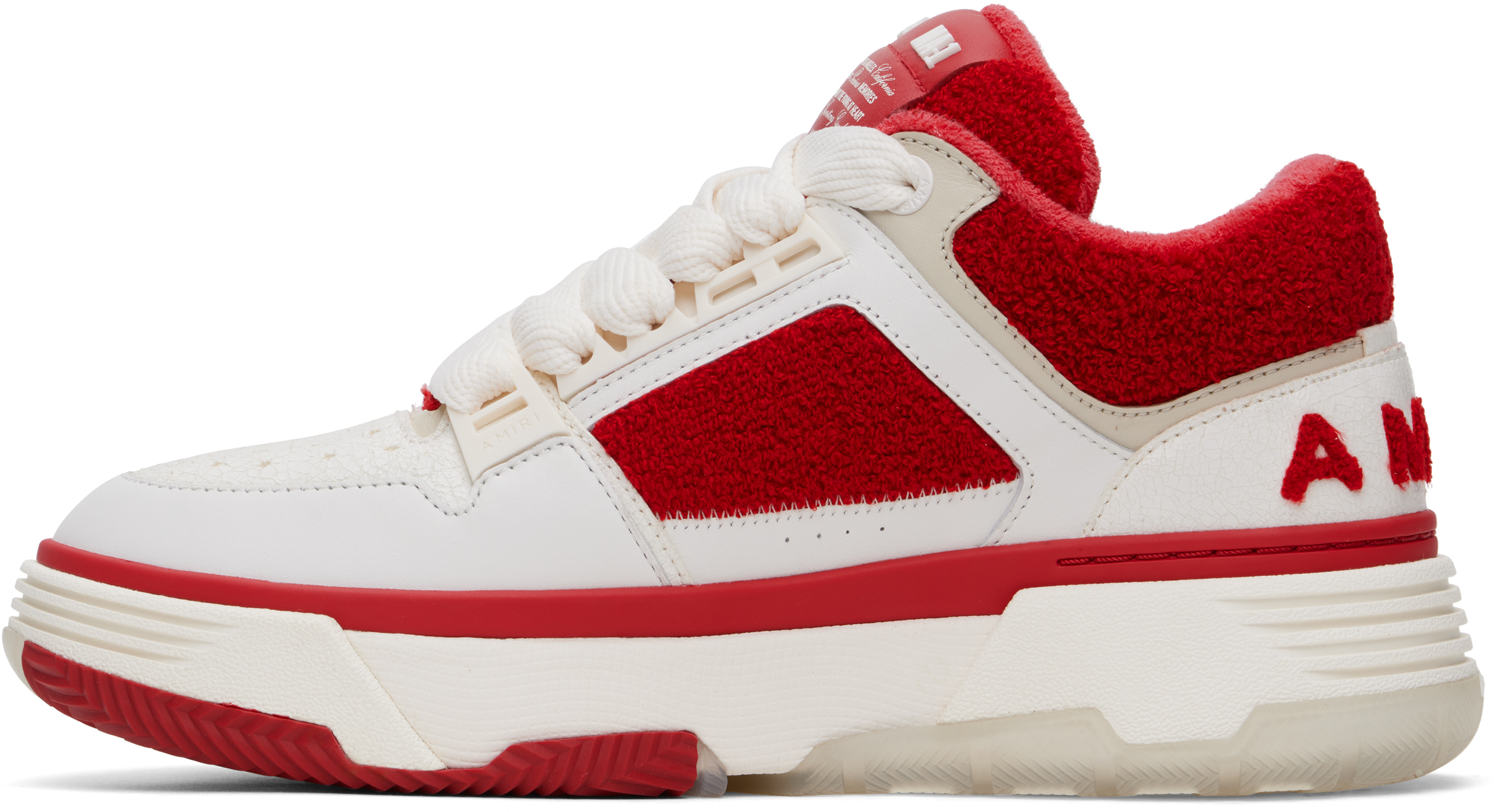 AMIRI White & Red Varsity MA-1 Sneakers