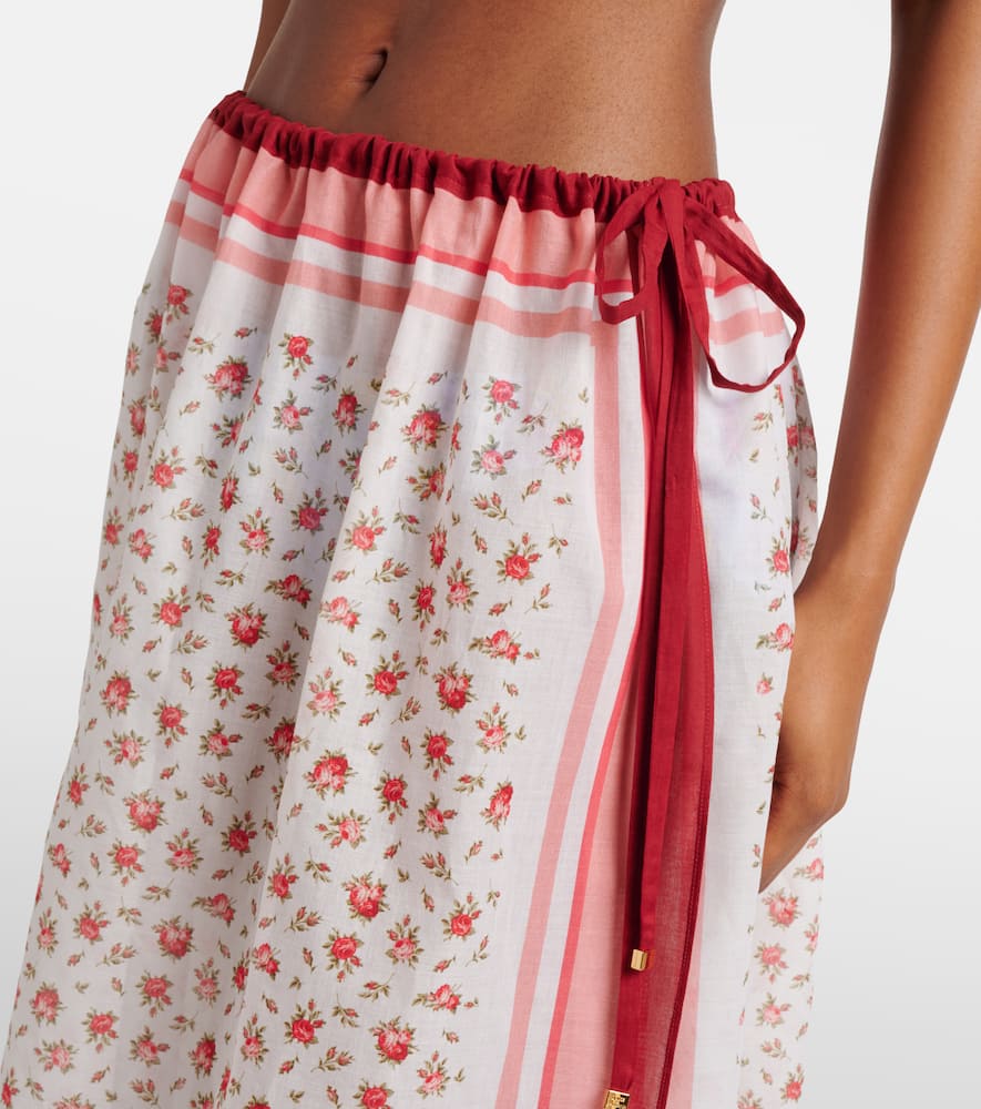 Floral cotton beach cover-up