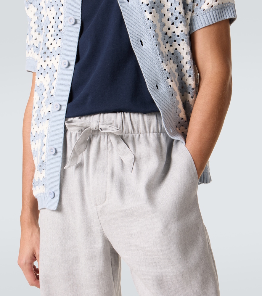 Luan linen and cotton-blend straight pants