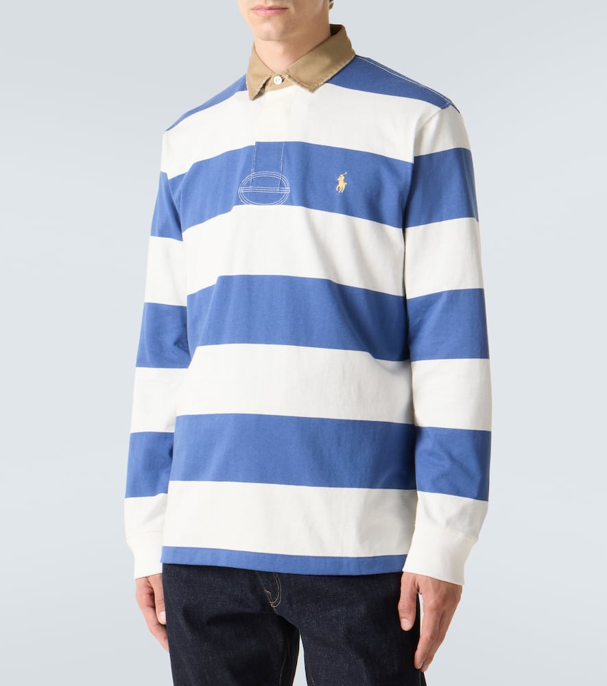 Striped cotton polo shirt