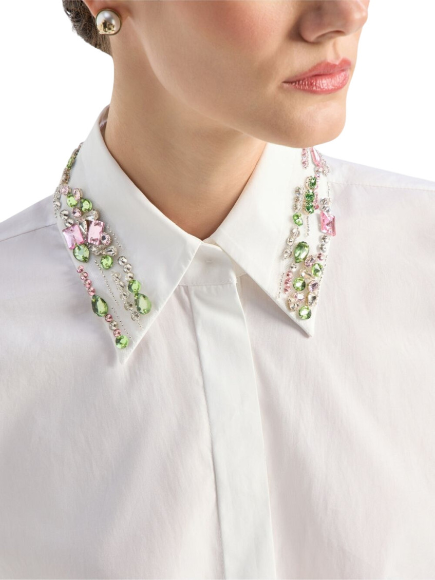 Shirt With Jewel Collar