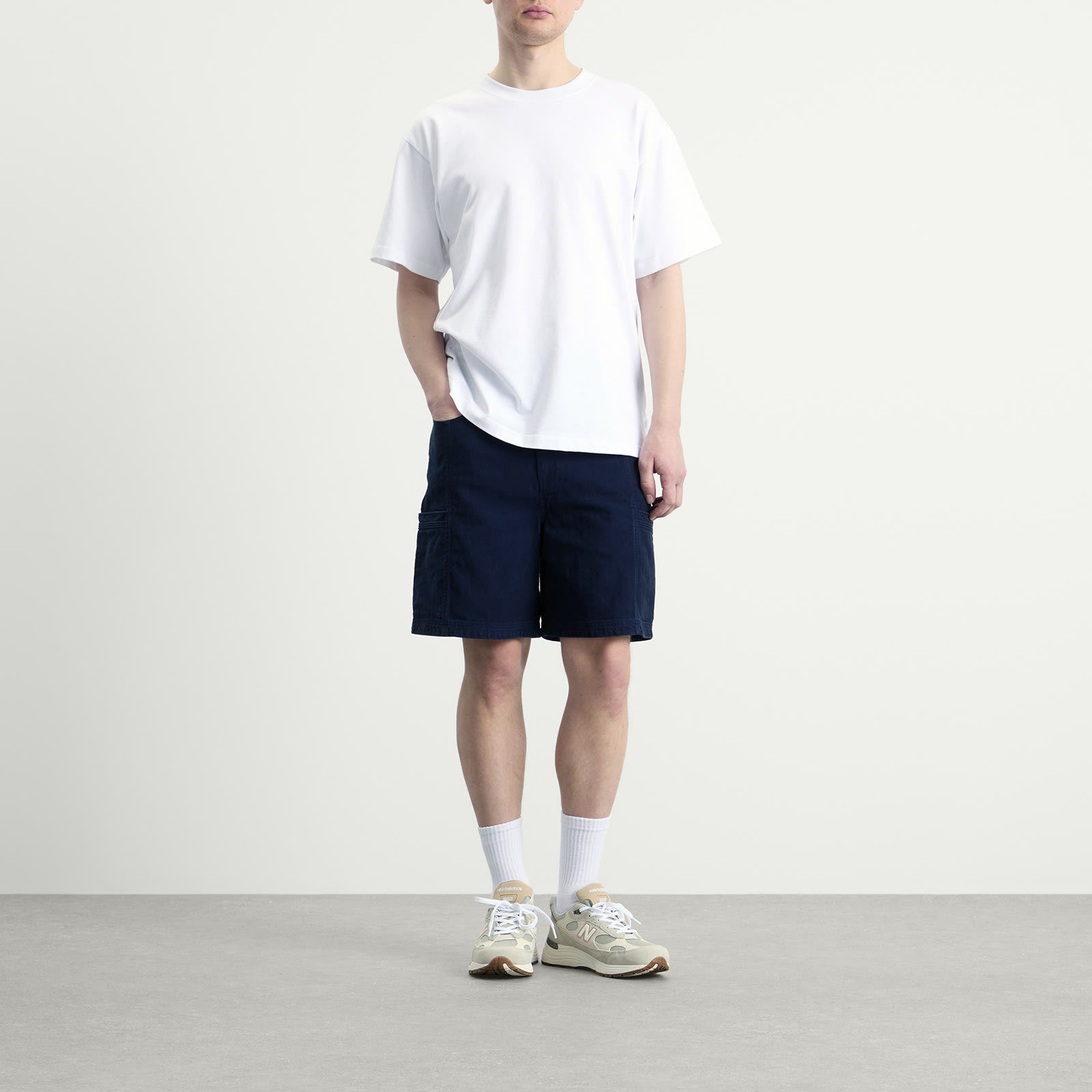 Men's Lunar Jean Short in Deep Indigo Herringbone