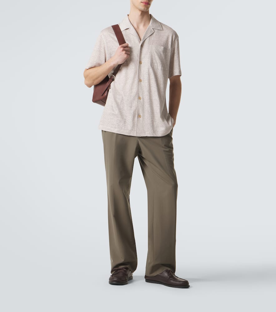 Striped linen and cotton shirt