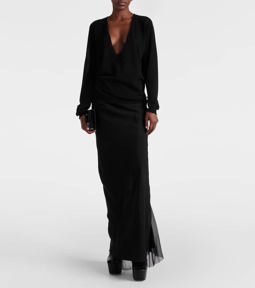 Silk maxi skirt