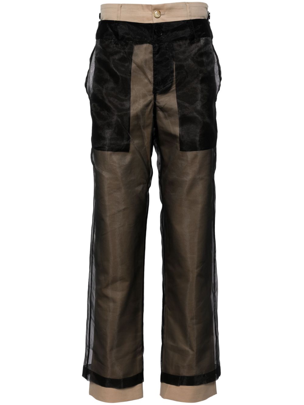 Reversible layered trousers - Black