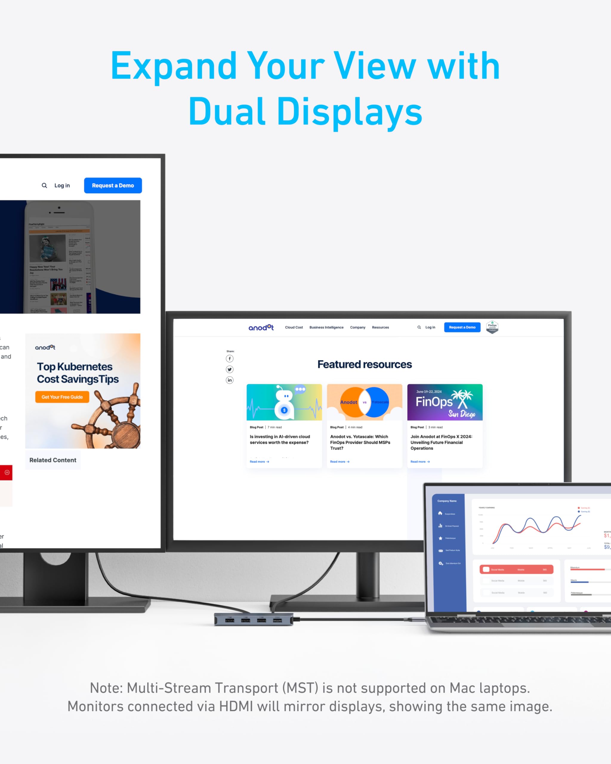 Refurbished USB-C Hub (7-in-1, Dual Display)