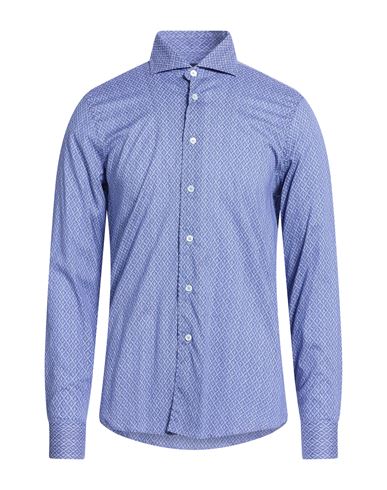 Man Shirt Blue Size 16 Cotton, Elastane