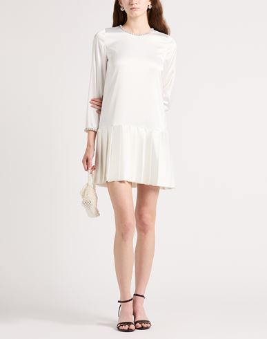 Woman Mini dress White Size 10 Polyester, Elastane