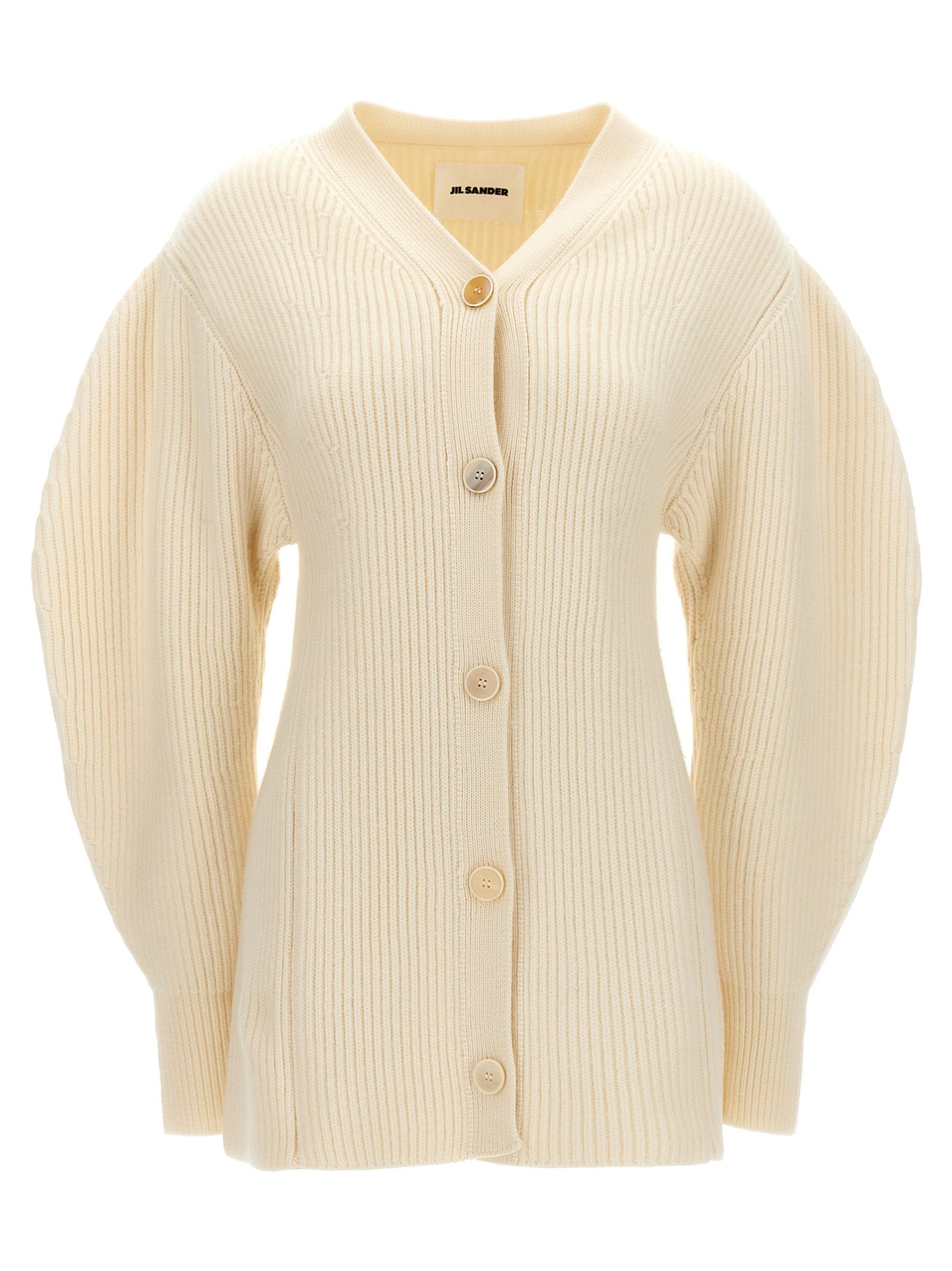 Ribbed Wool Cardigan — Cream