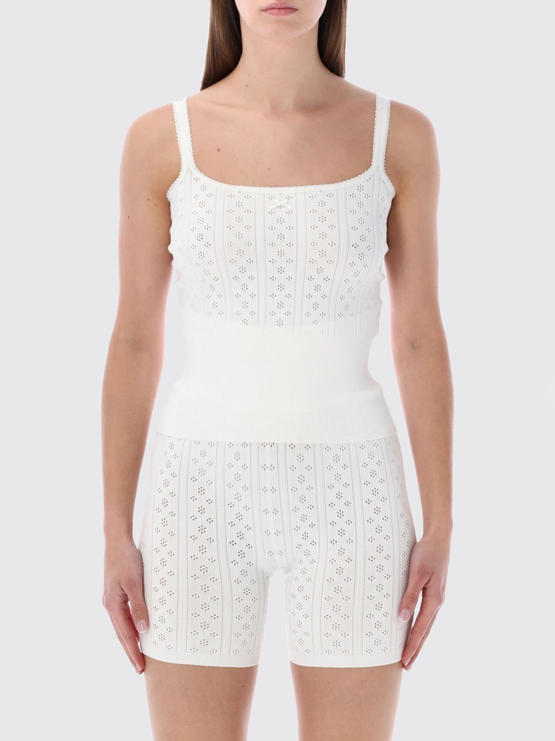 Pointelle Tank Top Off White