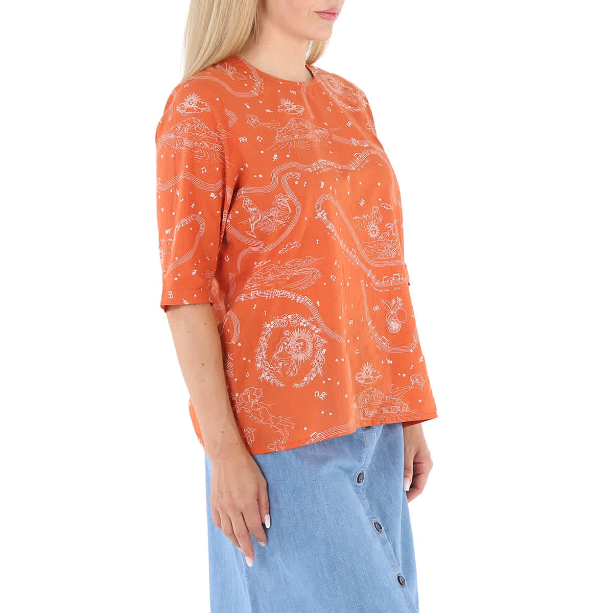 Ladies Red Luci Martial Cotton Blouse