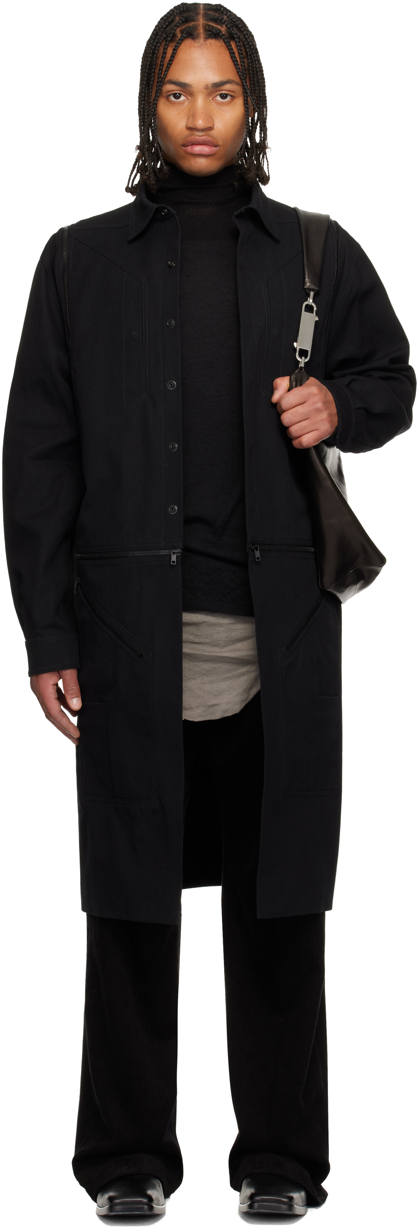 Black Concordians Bonotto Capsule Heizer Long Coat