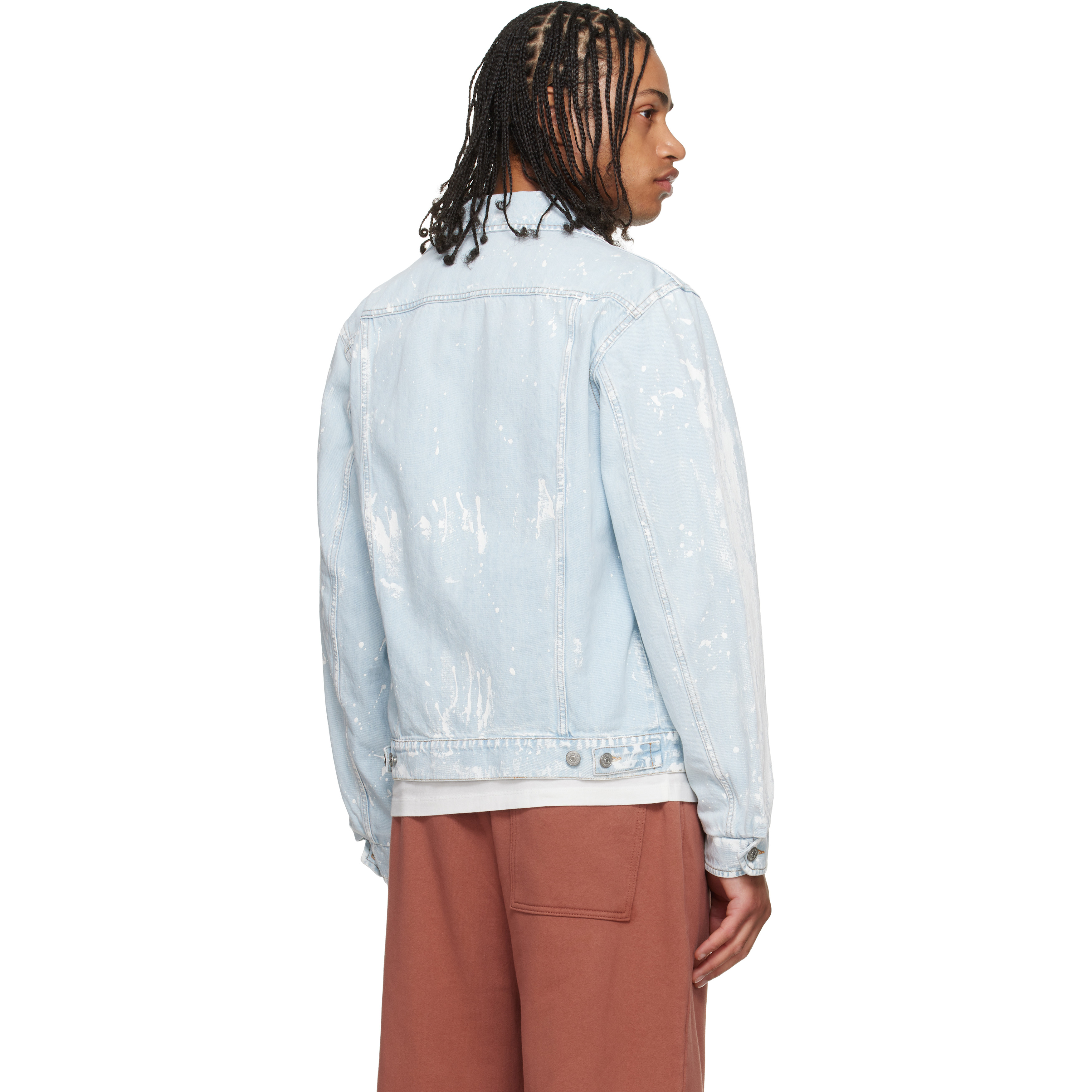 Blue Paint Splatter Denim Jacket