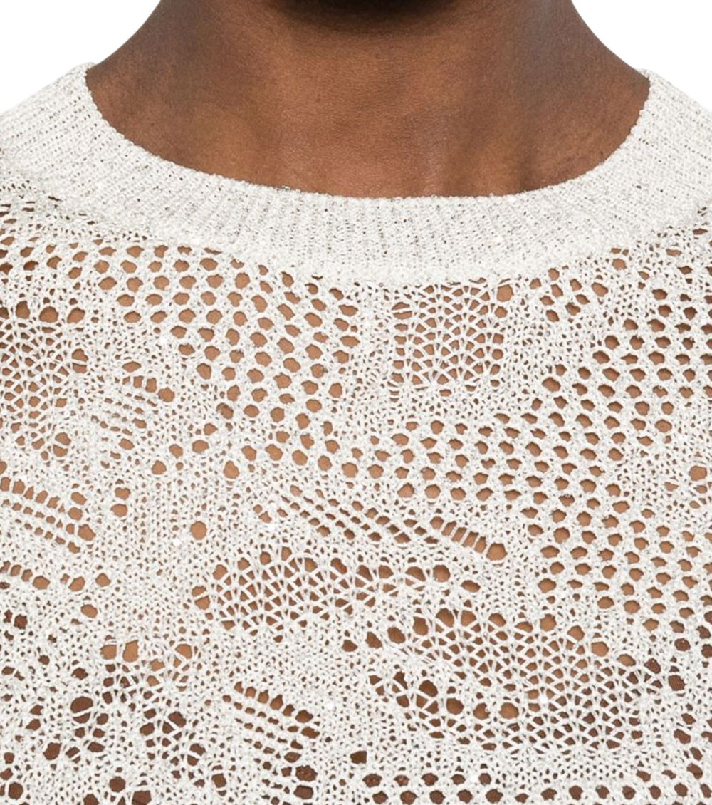 Fabiana Filippi - short sleeve top round neck crochet