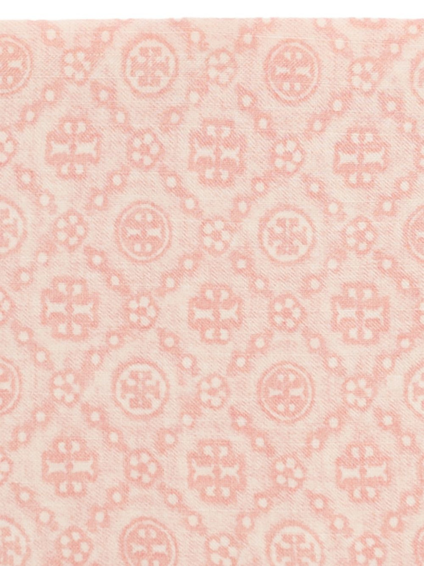 Tory Burch - patterned scarf all over fringed edge