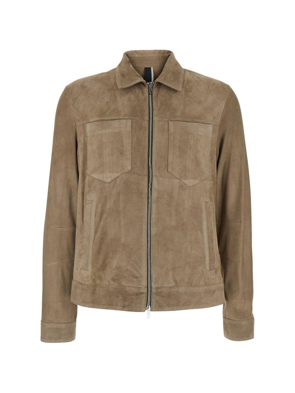 Suede Jacket — Brown