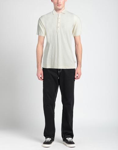 Man Polo shirt Beige Size M Linen, Elastane