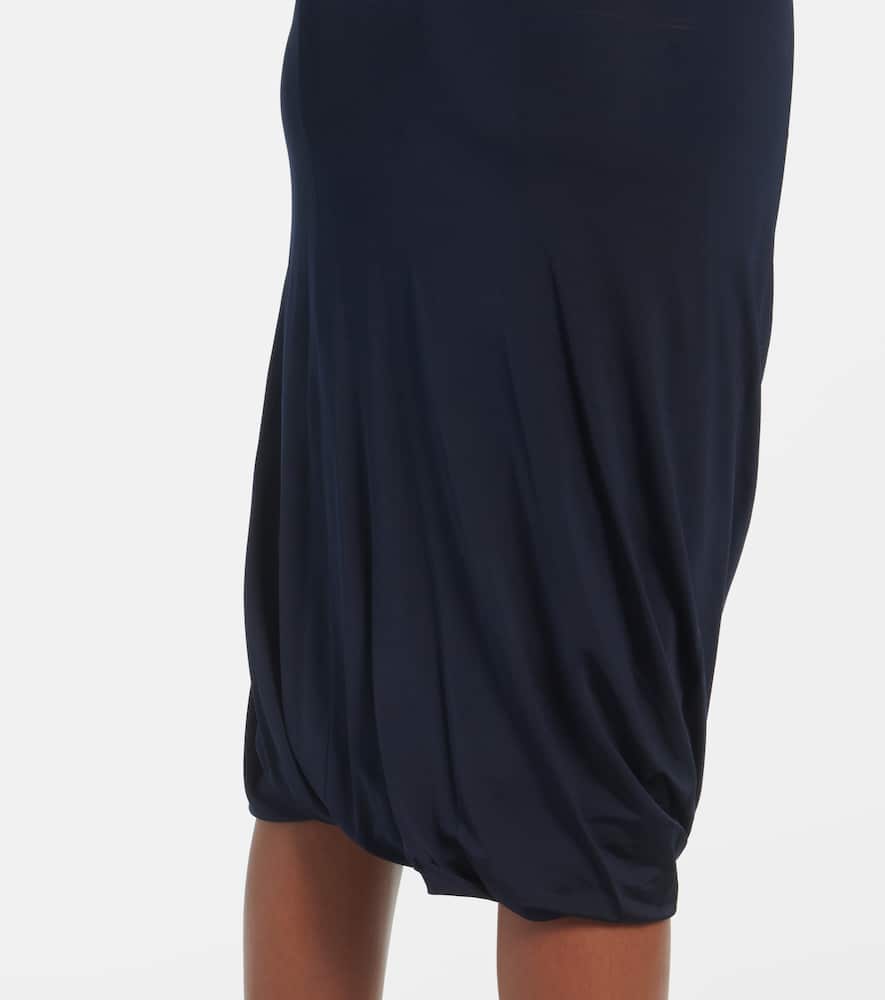 Hooded jersey midi dress