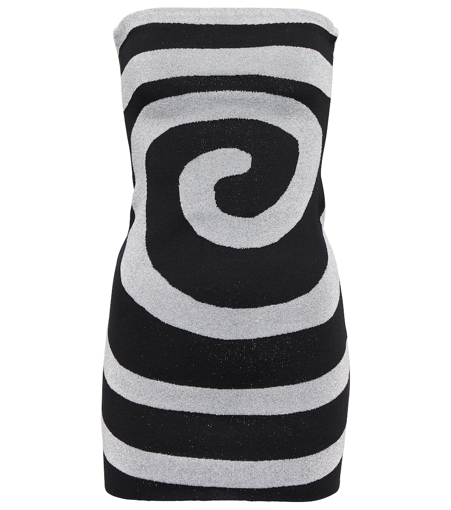 Staud Swirl metallic knit minidress
