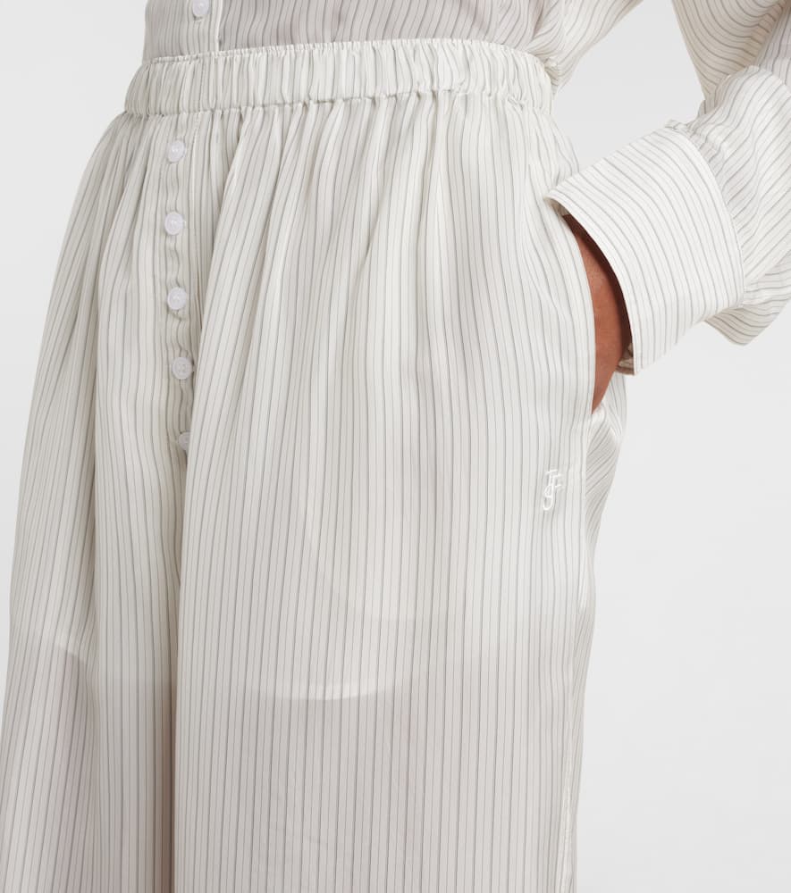 Brenna sheer striped wide-leg pants