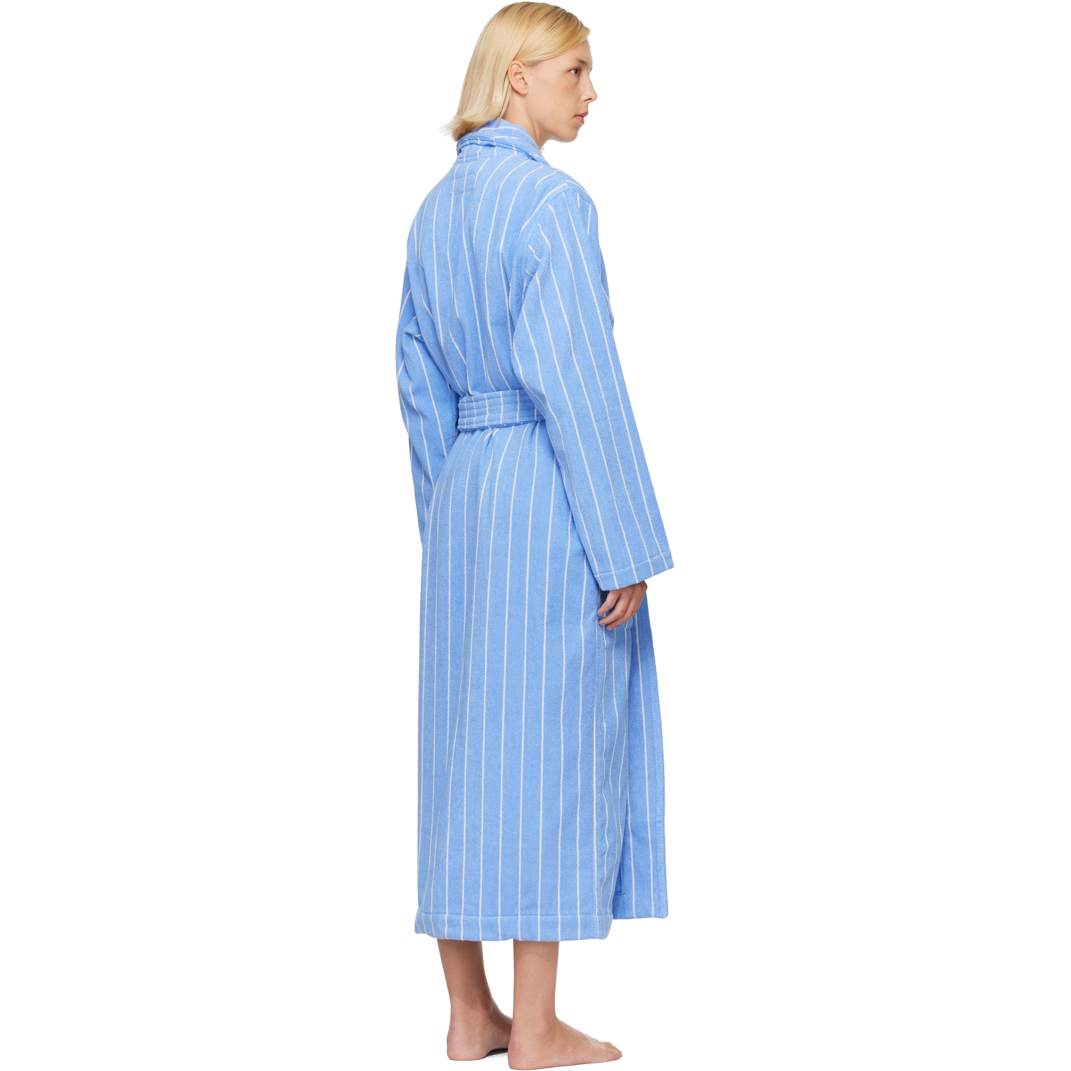 Blue & White Terry Classic Bathrobe