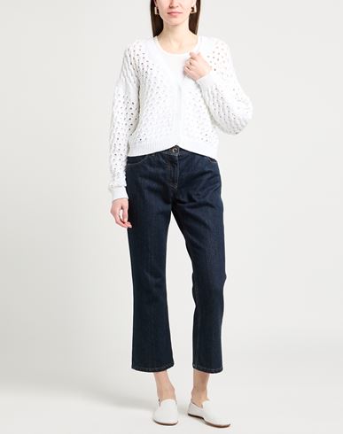 Woman Cardigan White Size 6 Cotton, Polyester