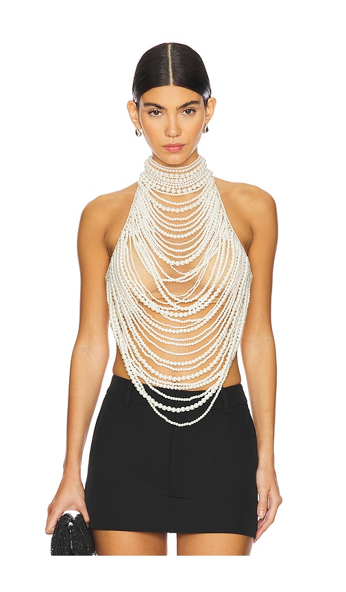 Retrofete Elsie Pearl Top in White. XS also in