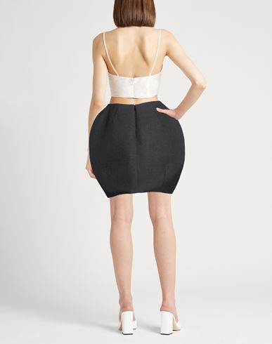 Woman Mini skirt Charcoal Size 8 Polyester, Wool