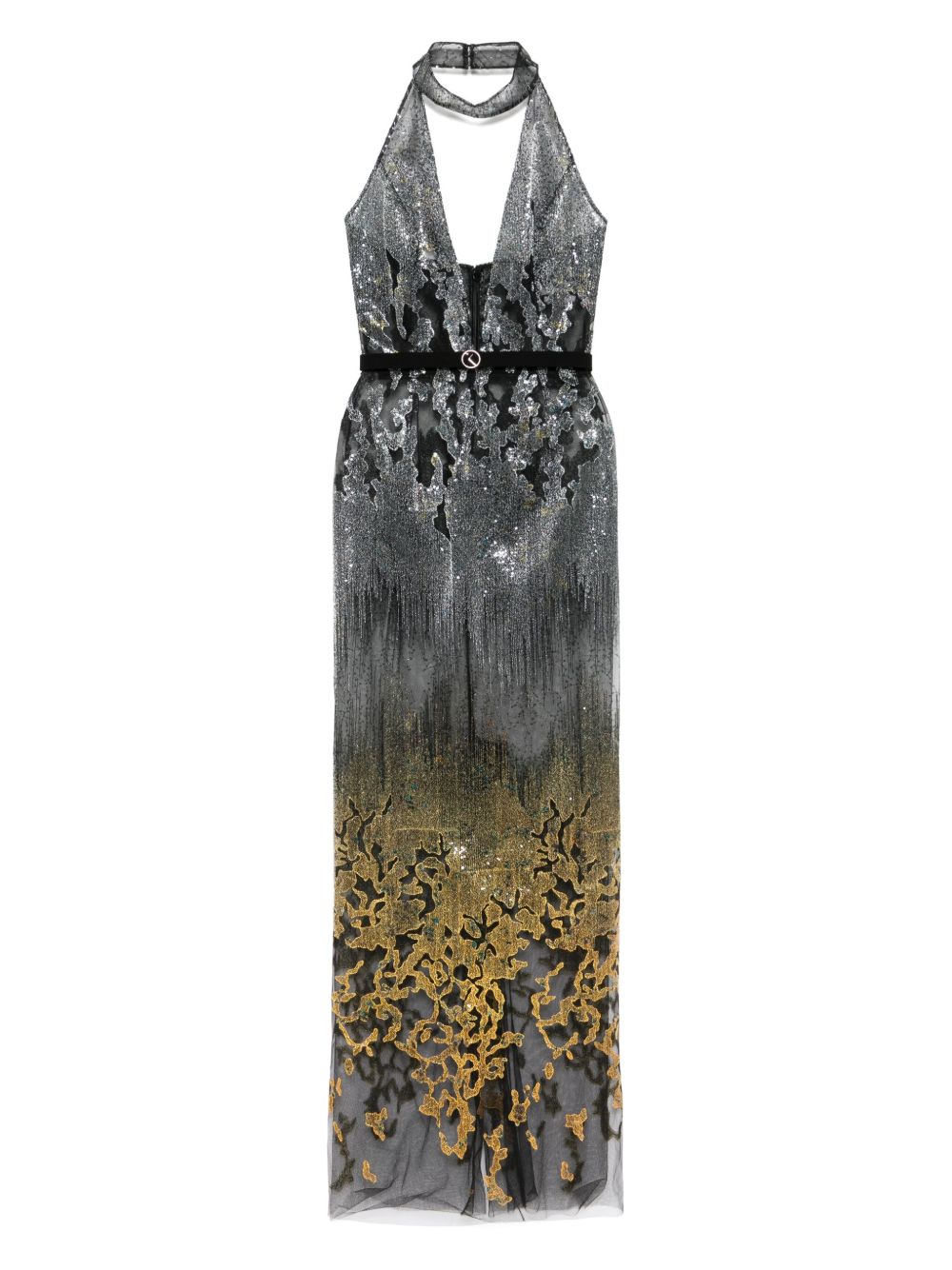 Embroidered maxi dress - Silver