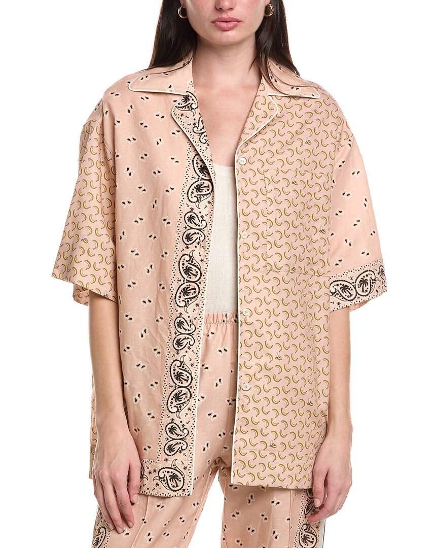 Print Linen-Blend Shirt