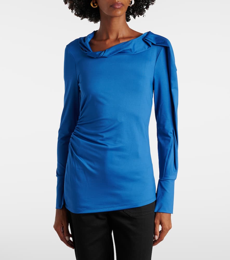 Victoria Beckham Ruched asymmetric jersey top