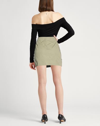 Woman Mini skirt Sage green Size S Cotton