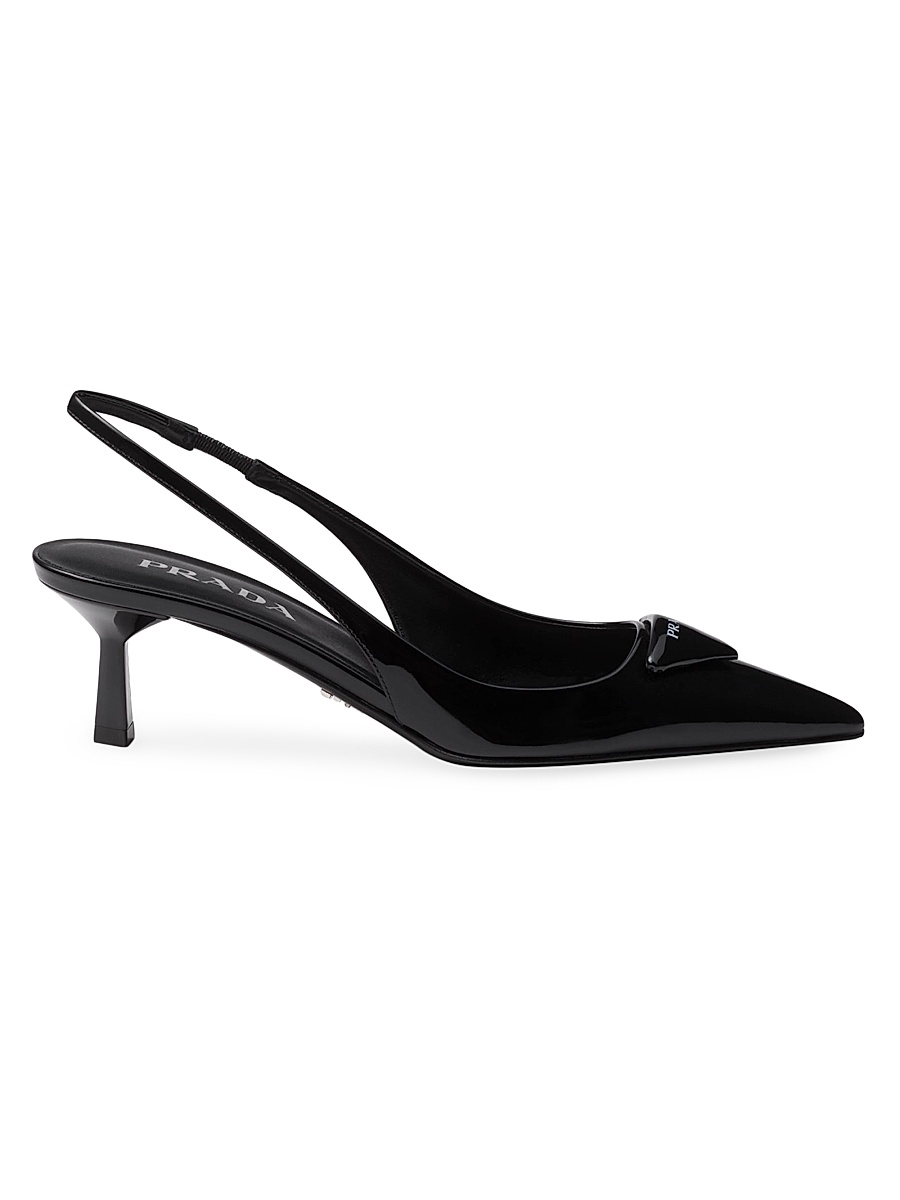 Women's Patent Leather 55MM Slingback Pumps - Black