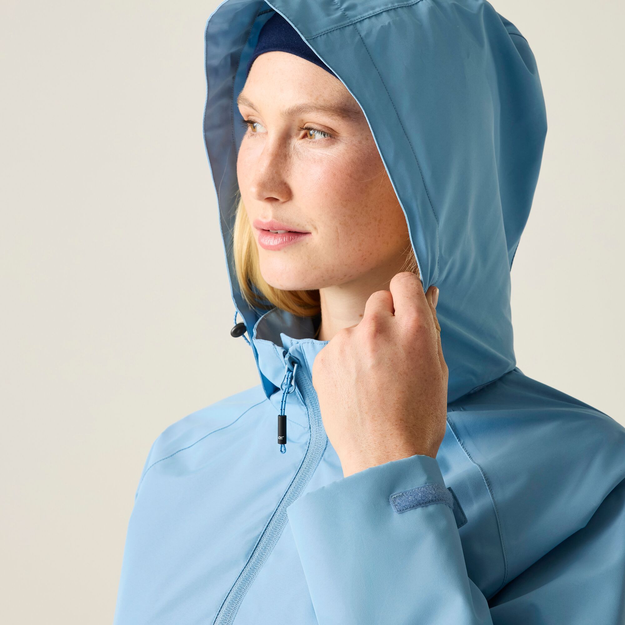 Regatta Daysha Ii Waterproof Hooded Shell Jacket In Light Blue