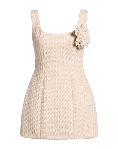 Woman Mini dress Beige Size 4 Acrylic, Viscose, Wool, Alpaca wool