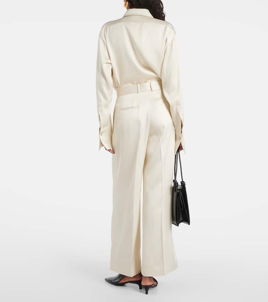 Satin wide-leg pants