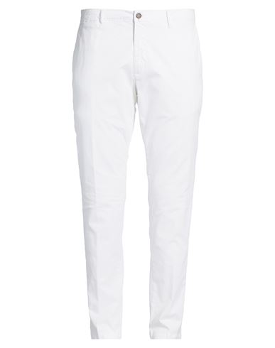 Man Pants White Size 42 Cotton, Elastane