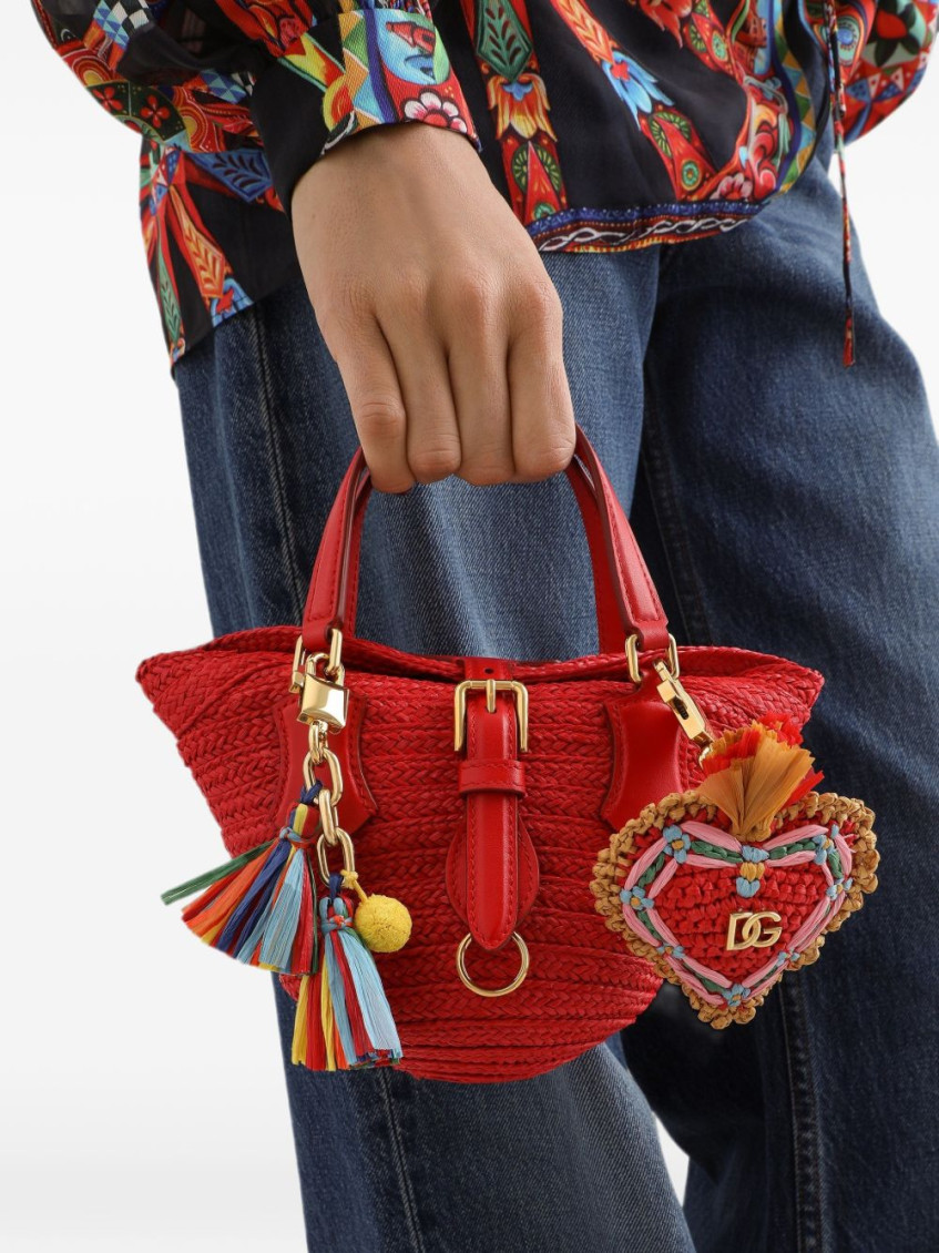 Keyring With Raffia Charm