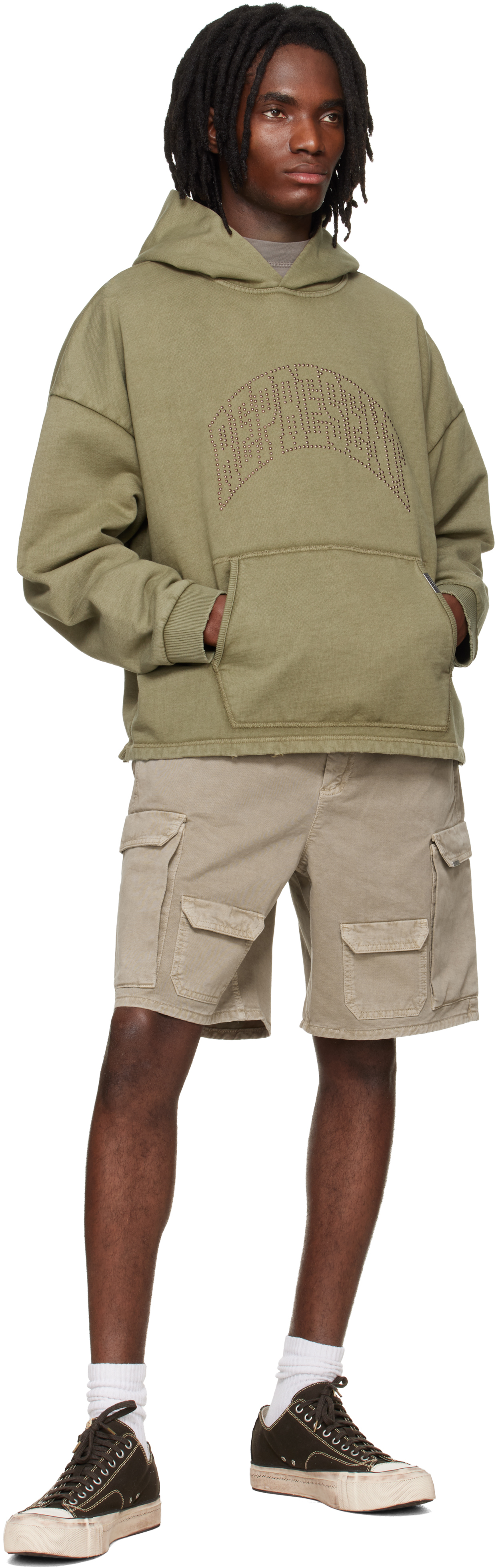 Beige Loaded Cargo Shorts