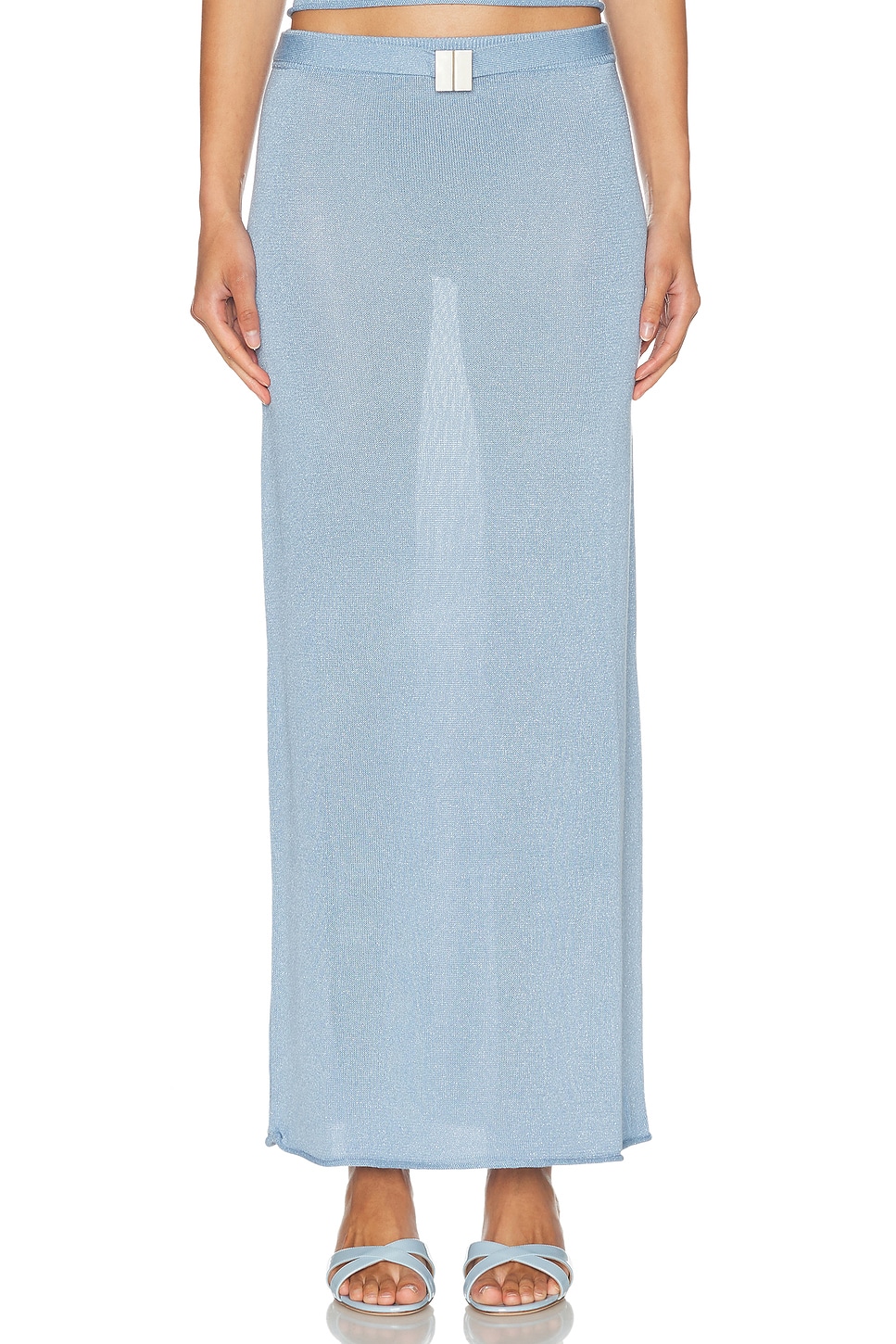 La Porte Sonya Knit Skirt in Neutral. S. Also in XS, M