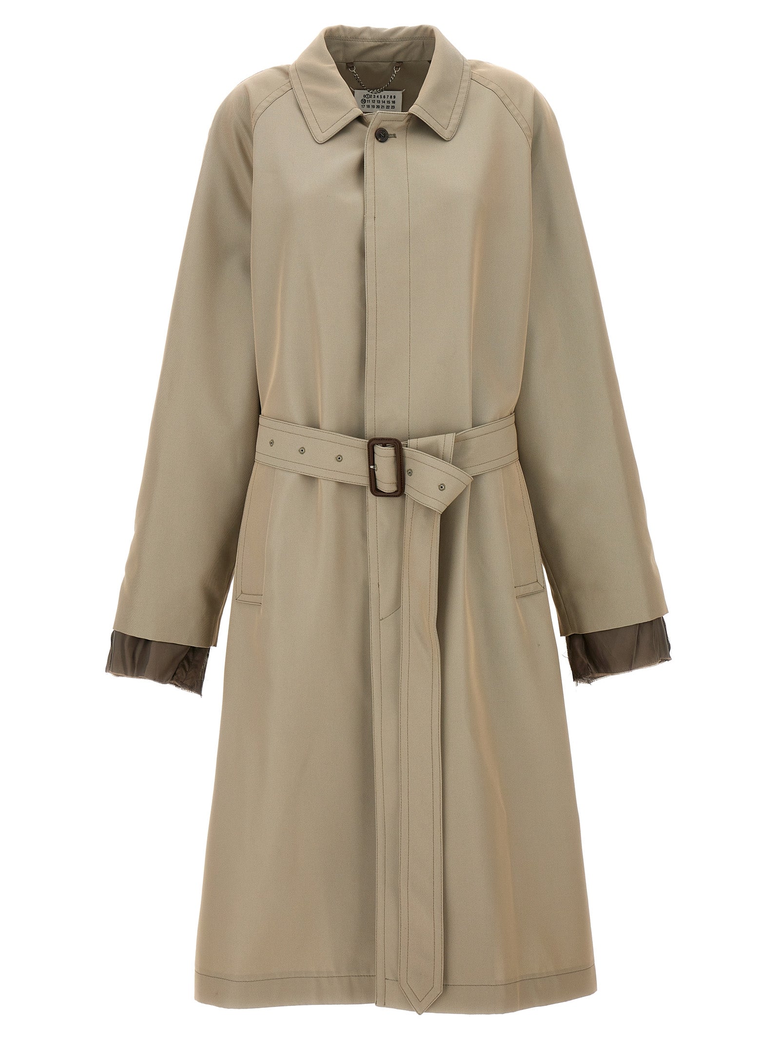 Cotton-Blend Trench Coat Coat — Beige