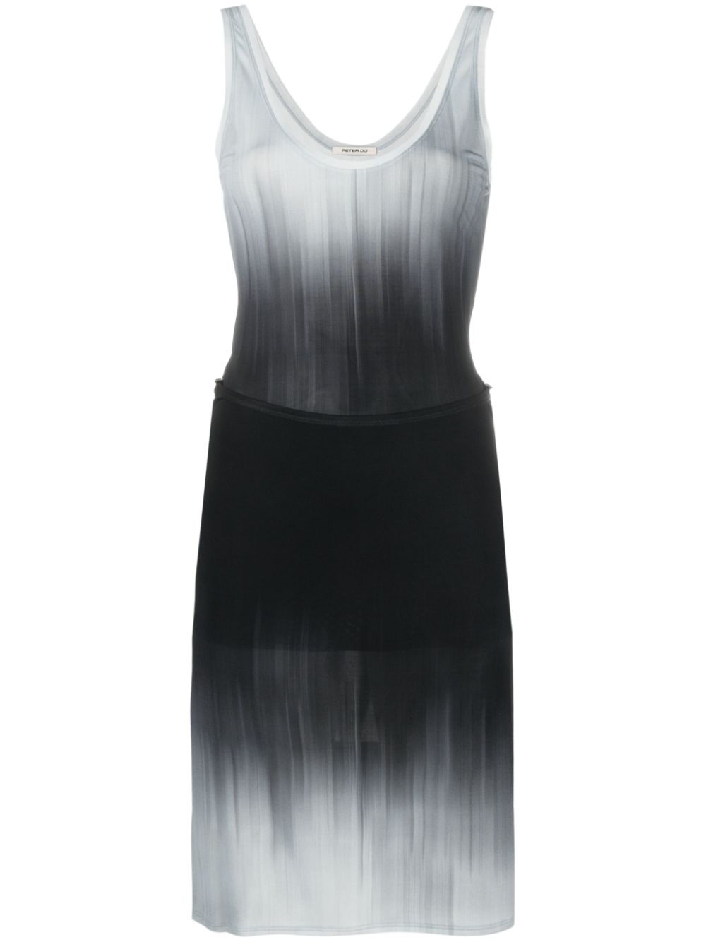 Faded-effect detachable-panel dress - Grey