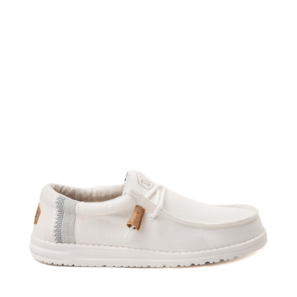 Mens HEYDUDE Wally Break Stitch Casual Shoe - Natural White