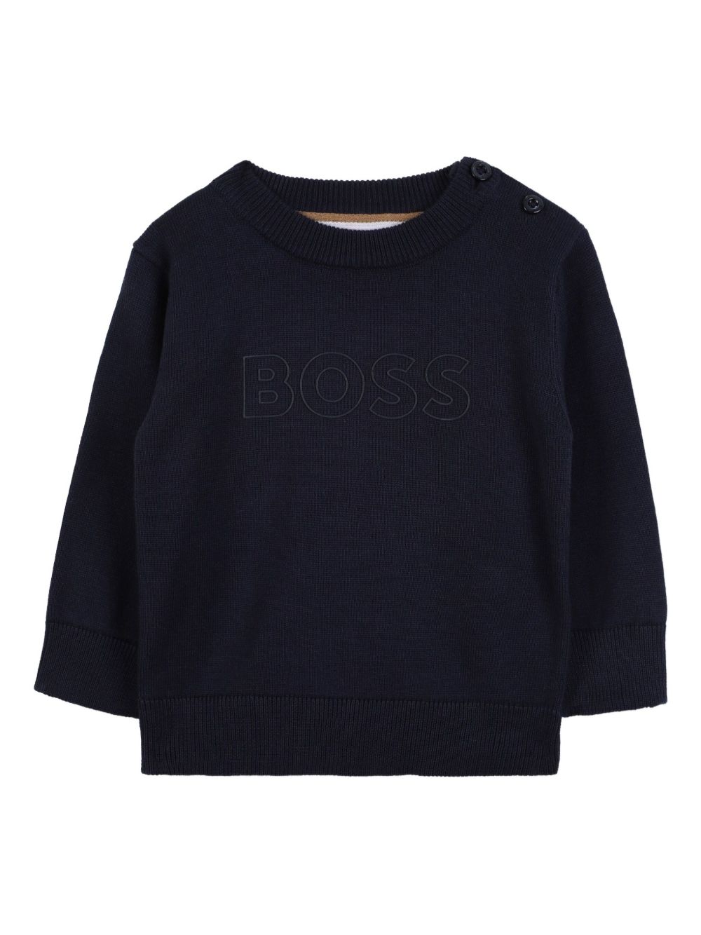 Embroidered logo crew neck sweater - Blue