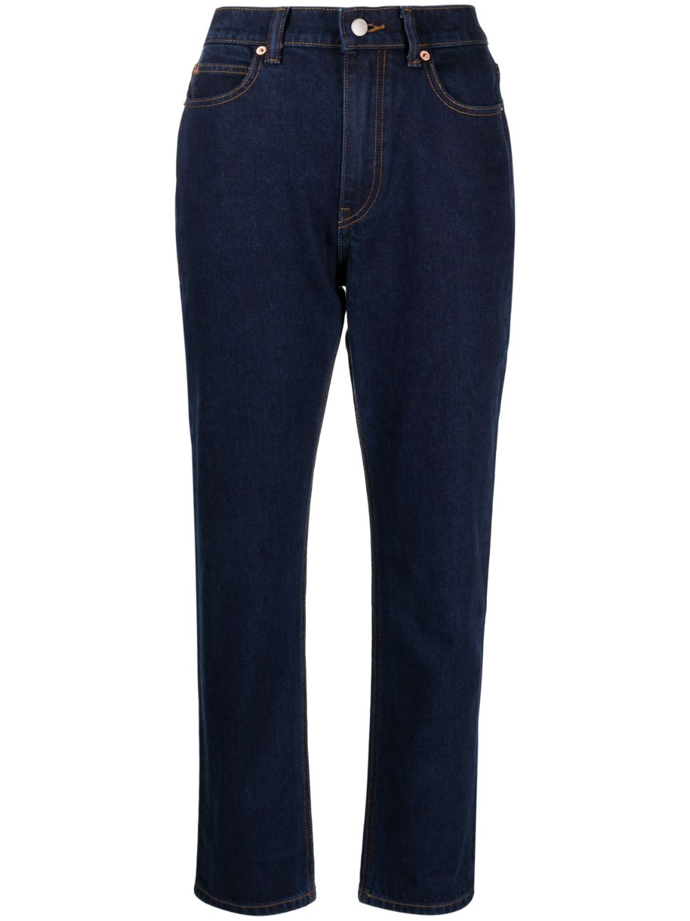 Stovepipe high-rise straight jeans - Blue