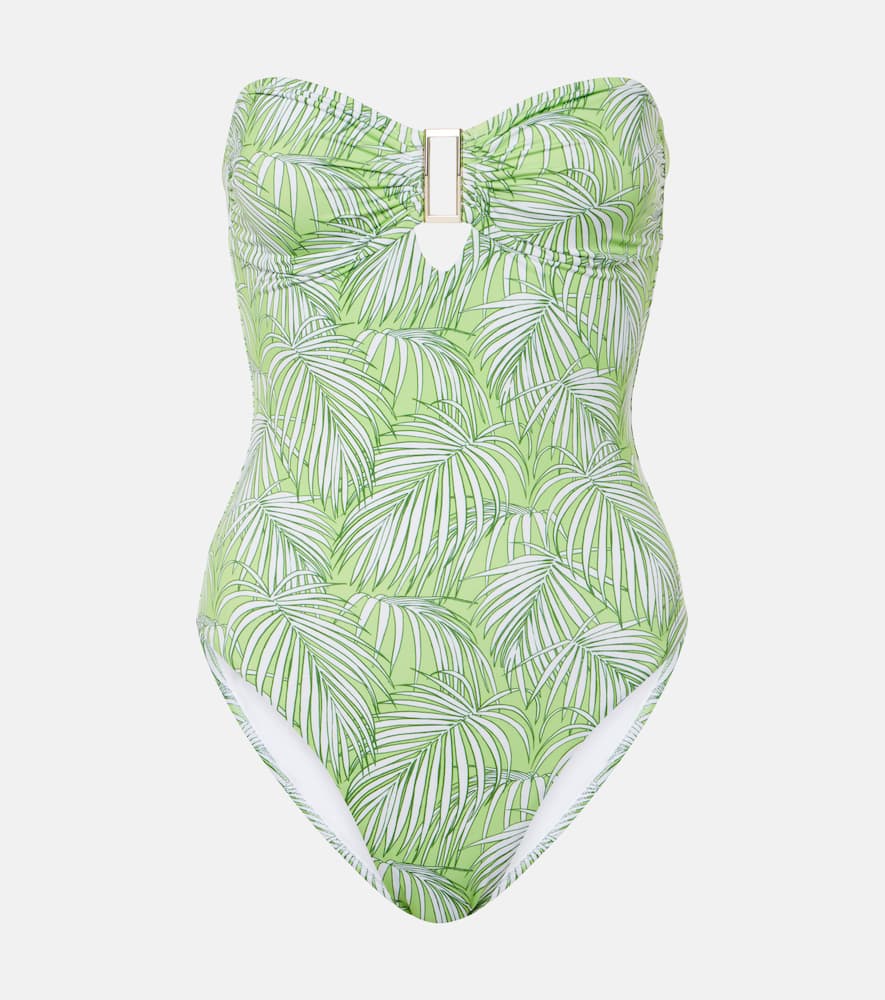 Como printed strapless swimsuit
